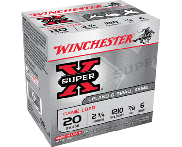Winchester XU206 Super-X Shotshell 20 GA, 2-3/4 in, No. 6, 7/8oz